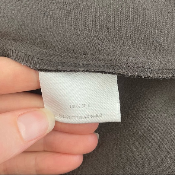 Eileen Fisher 100% Silk Shell Tank Top Gray Brown Size 2X Office Luxury Neutral - Picture 5 of 6